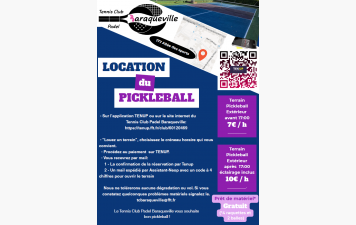 Location Horaire PICKLEBALL et TENNIS