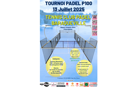 Tournoi Padel P100 Homologué le 13/07
